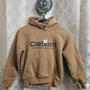 Carhartt Boys XS (4-5)Brown Hooded Sweatshirt - Classic Logo
